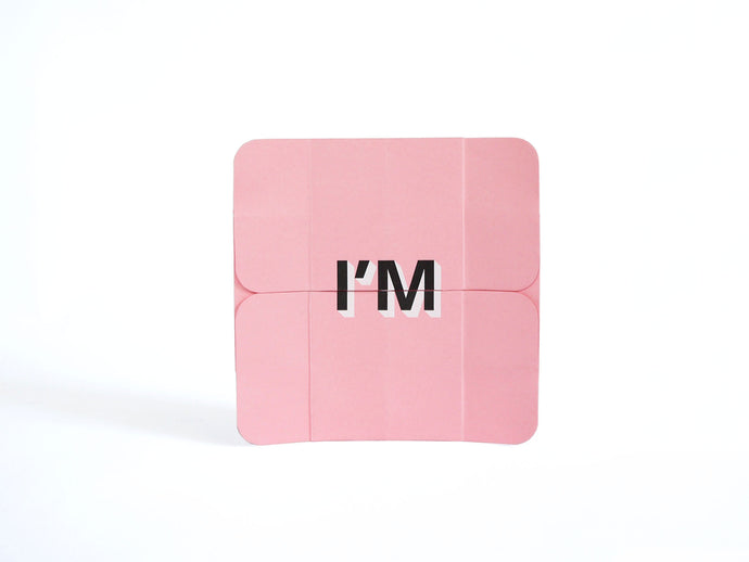 Front view of the card standing